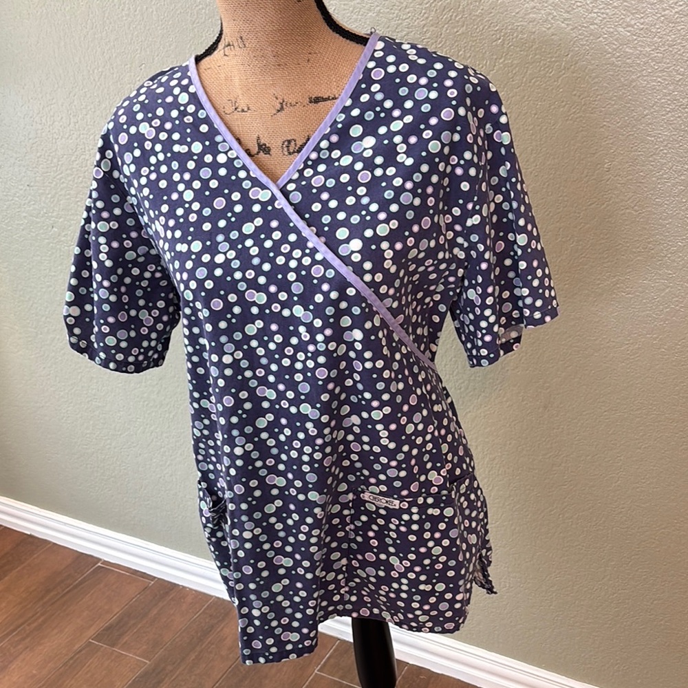 Cherokee Nursing Smocks/scrubs Purple Polka Dot & blue